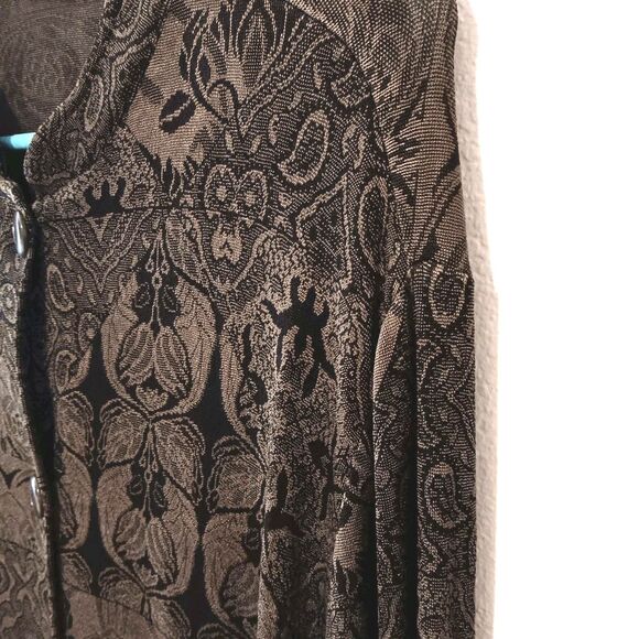 Vtg Laura Ashley Sz L Button-Front Midi Dress Olive Black Mixed Floral... - Picture 6 of 13